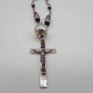 Vintage material crucifix necklace.